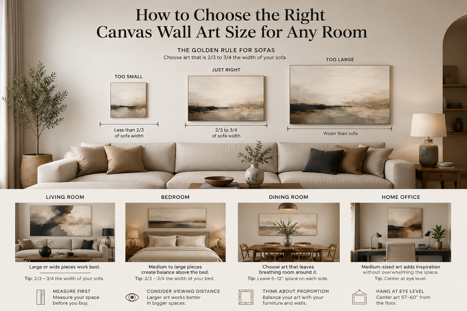 How to Choose the Right Canvas Wall Art Size for Any Room