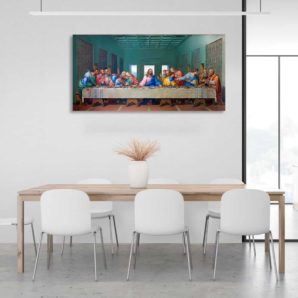 Reproduction The Last Supper color brighter than the original Reproduction Canvas Wall Art Print