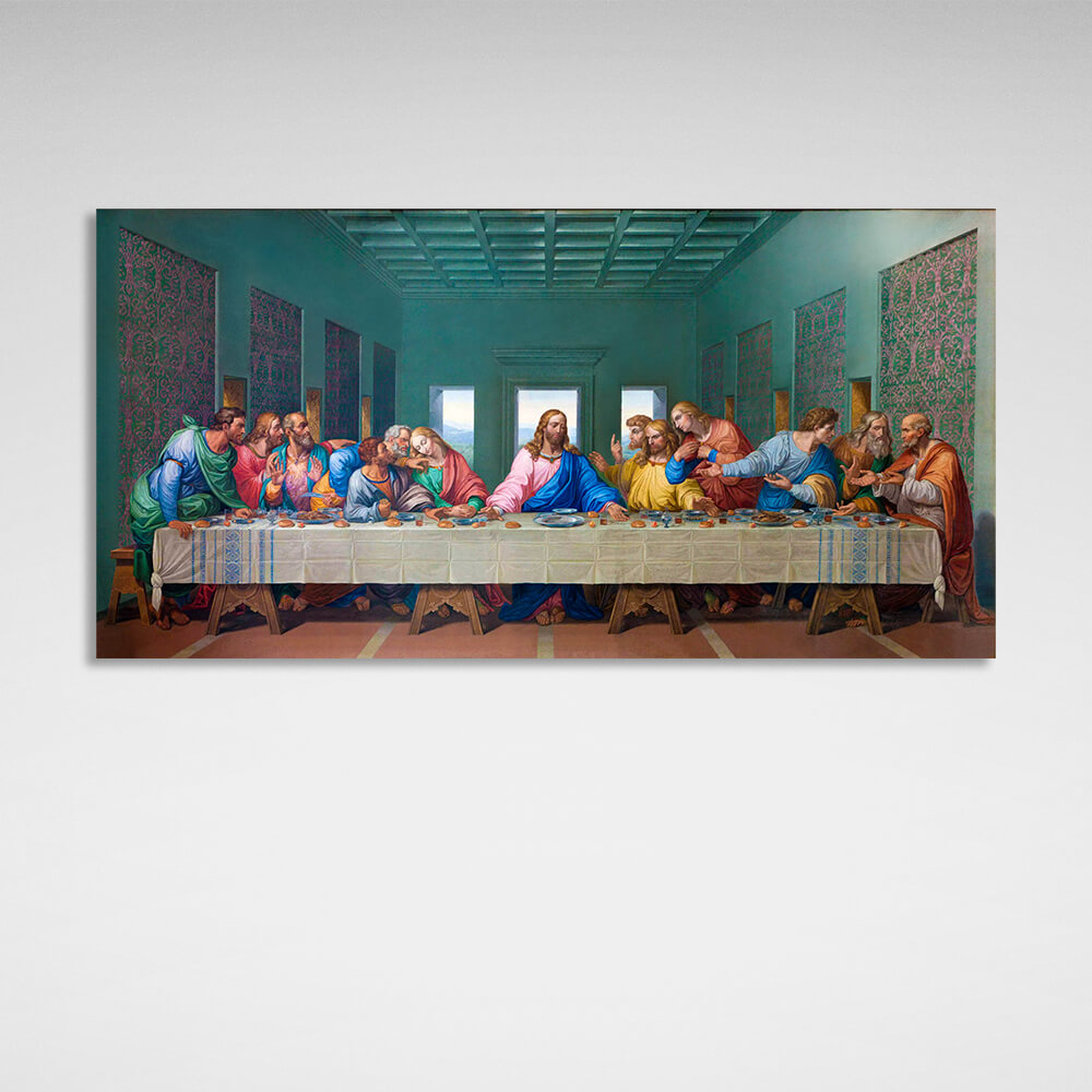 Reproduction The Last Supper color brighter than the original Reproduction Canvas Wall Art Print