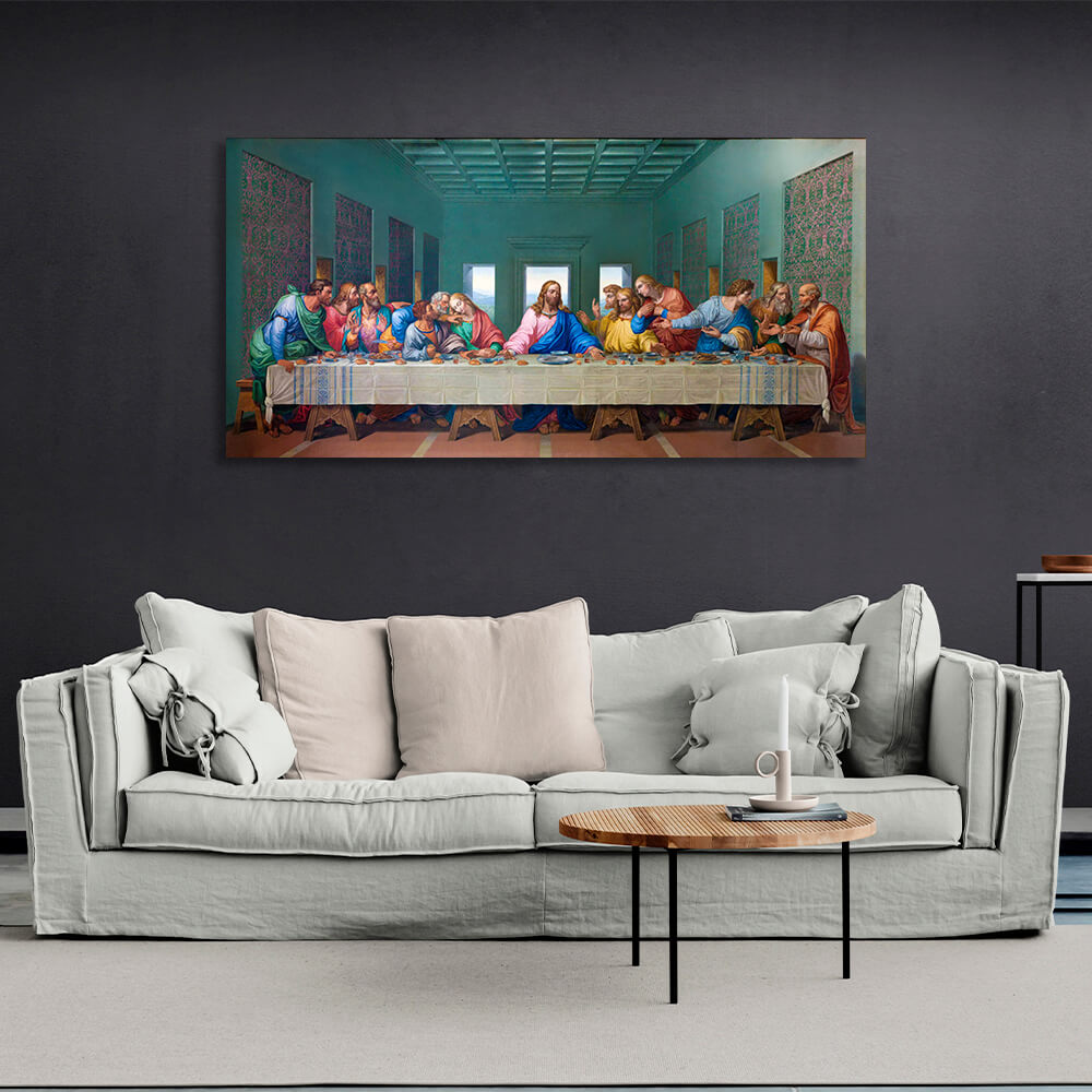 Reproduction The Last Supper color brighter than the original Reproduction Canvas Wall Art Print