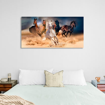 Five horses Canvas Wall Art Print