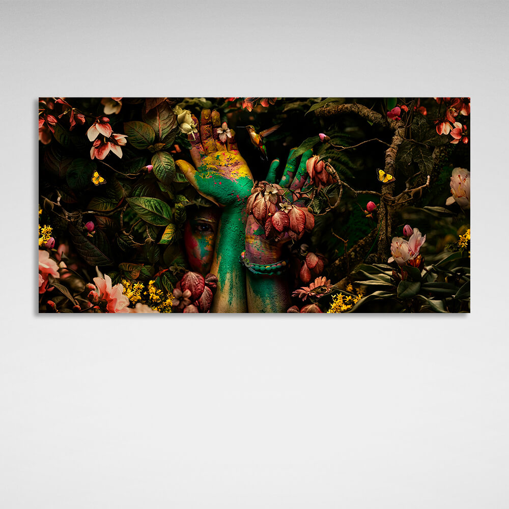 Interior The girl in the jungle Canvas Wall Art Print