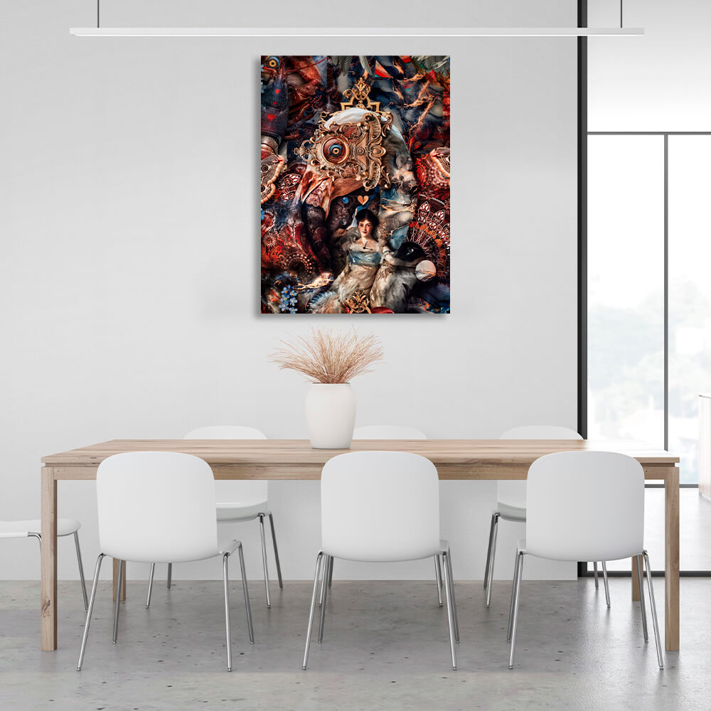 Interior Retro flamingo Canvas Wall Art Print