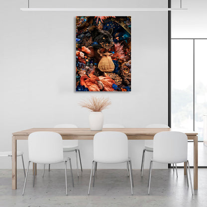 Interior BAYC monkey and black panther Canvas Wall Art Print