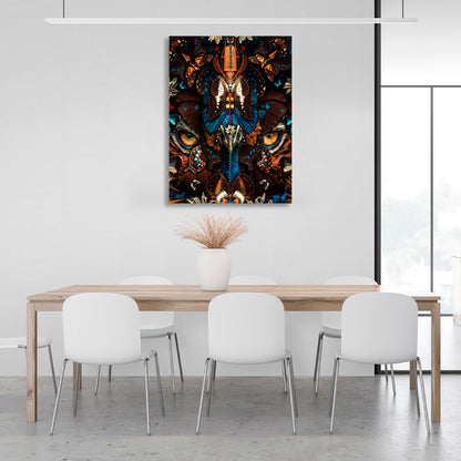 Interior A tiger in butterflies Canvas Wall Art Print