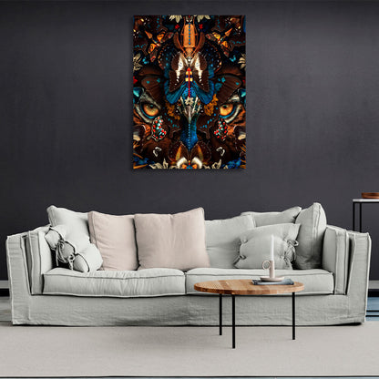 Interior A tiger in butterflies Canvas Wall Art Print