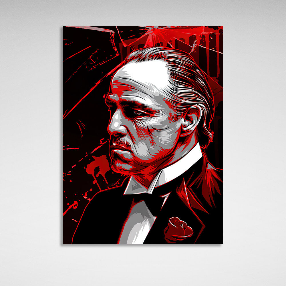 The Godfather is black and red Canvas Wall Art Print