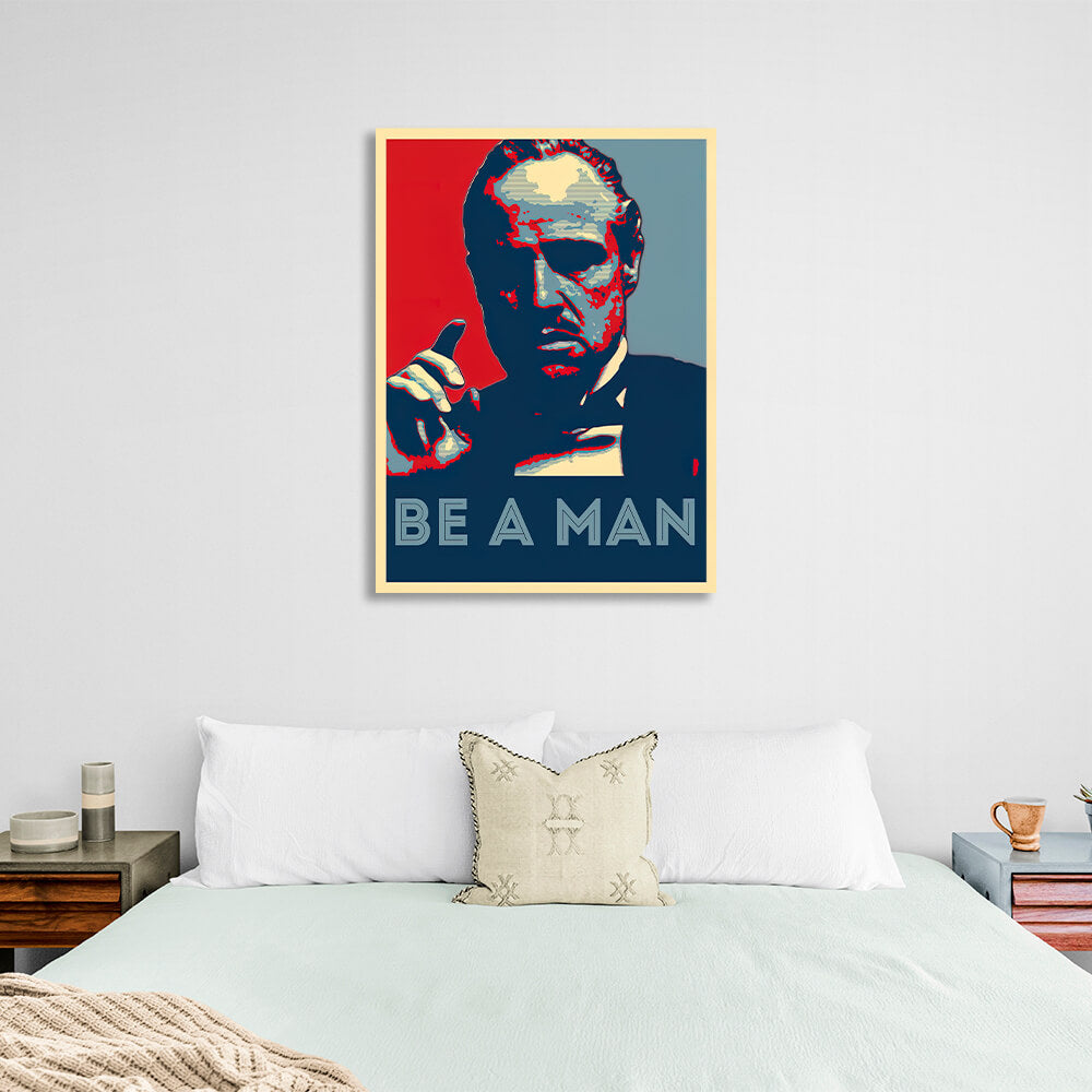 Godfather Be a man Canvas Wall Art Print