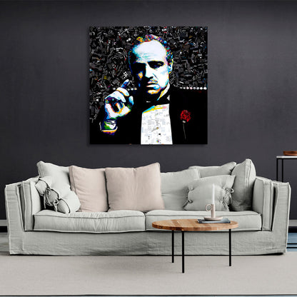 The Godfather portrait from magazines Canvas Wall Art Print