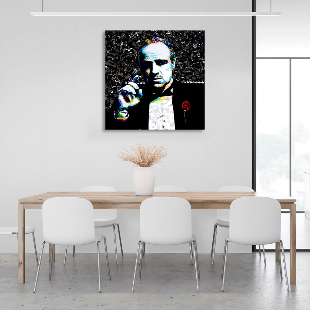 The Godfather portrait from magazines Canvas Wall Art Print