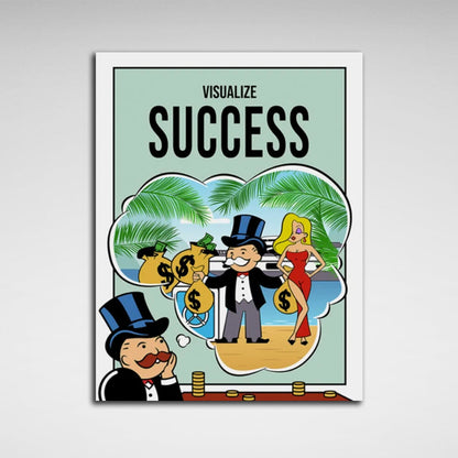 Monopoly Visualize Success Canvas Wall Art Print