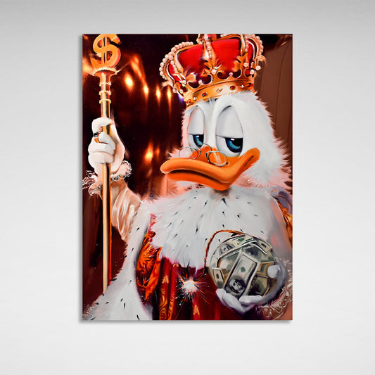 Scrooge the king of the dollar bomb balloon Inspirational Canvas Wall Art Print