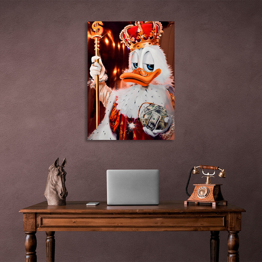 Scrooge the king of the dollar bomb balloon Inspirational Canvas Wall Art Print