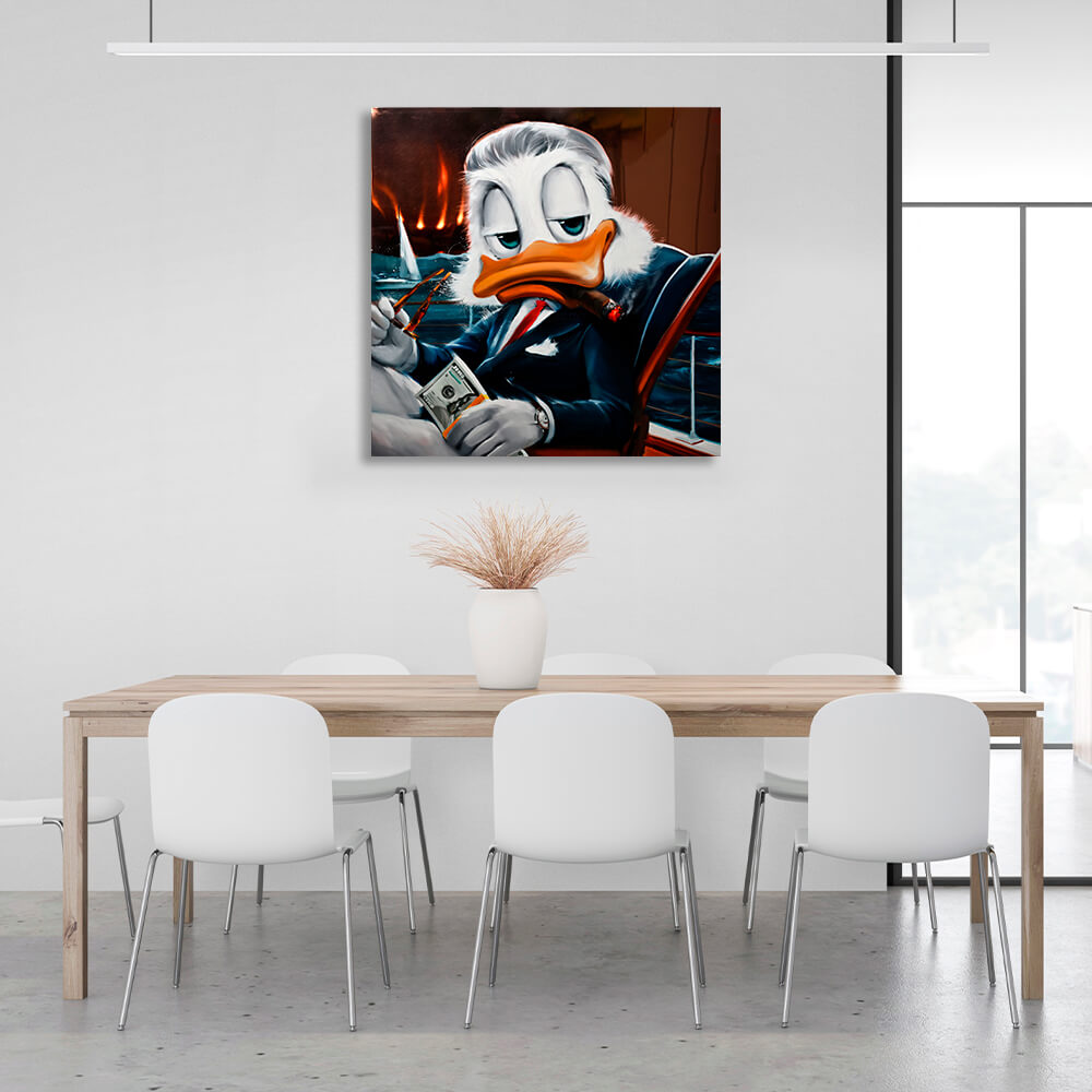 Scrooge is a businessman Inspirational Canvas Wall Art Print