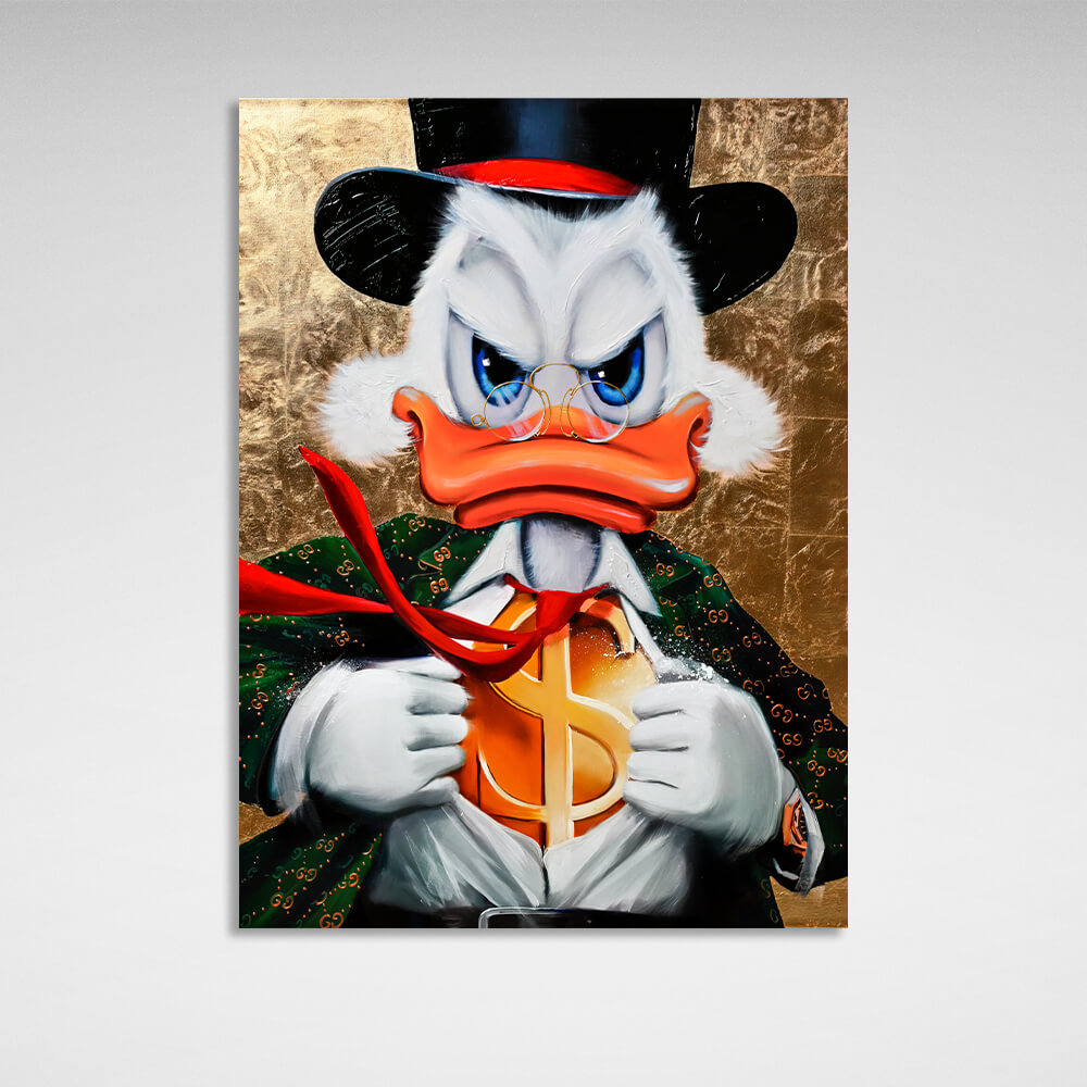 Scrooge the super-hero Gucci dollar Inspirational Canvas Wall Art Print