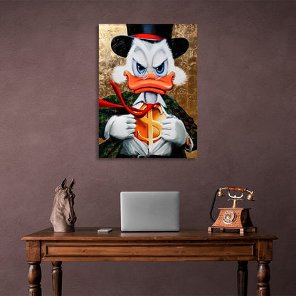 Scrooge the super-hero Gucci dollar Inspirational Canvas Wall Art Print