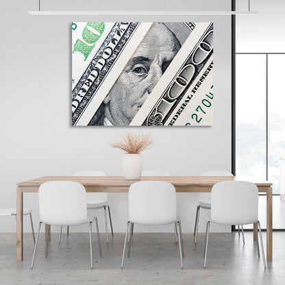 To the office for motivation $100 Benjamin's View Inspirational Canvas Wall Art Print