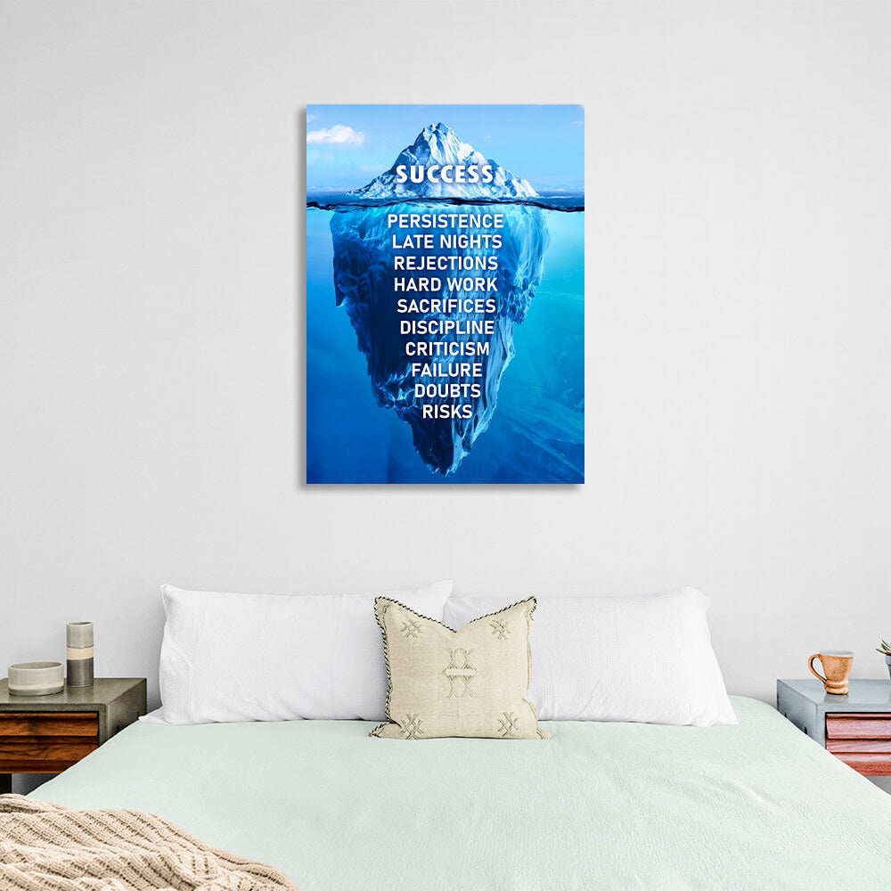 Success Iceberg Motivational Canvas Wall Art Print