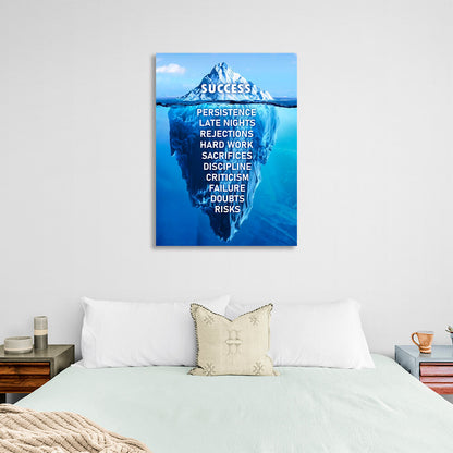 Success Iceberg Motivational Canvas Wall Art Print