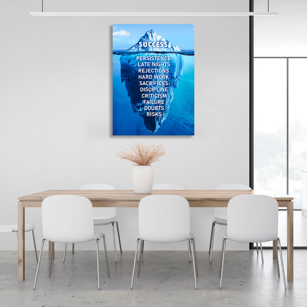 Success Iceberg Motivational Canvas Wall Art Print