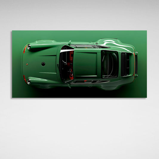 Car Green Porsche 911 Canvas Wall Art Print