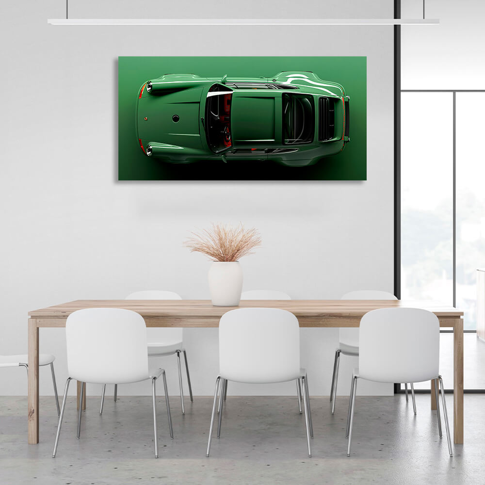 Car Green Porsche 911 Canvas Wall Art Print