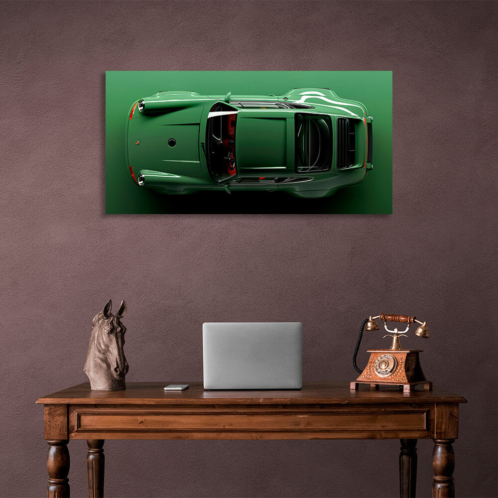 Car Green Porsche 911 Canvas Wall Art Print