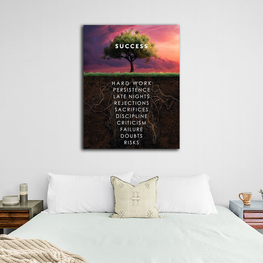 To motivate the Success tree Motivational Canvas Wall Art Print