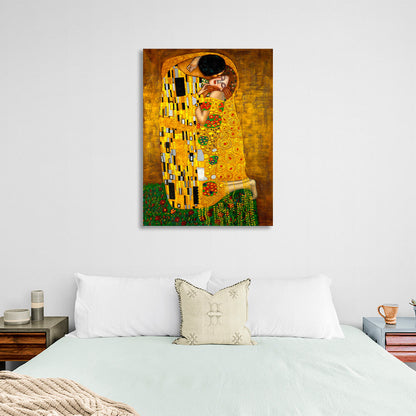 Reproduction The Kiss by Gustav Klimt Reproduction Canvas Wall Art Print