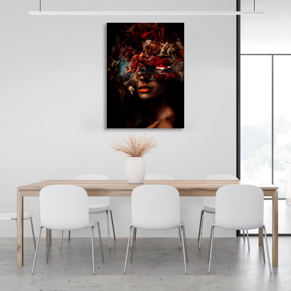 A girl with thoughts of art Canvas Wall Art Print