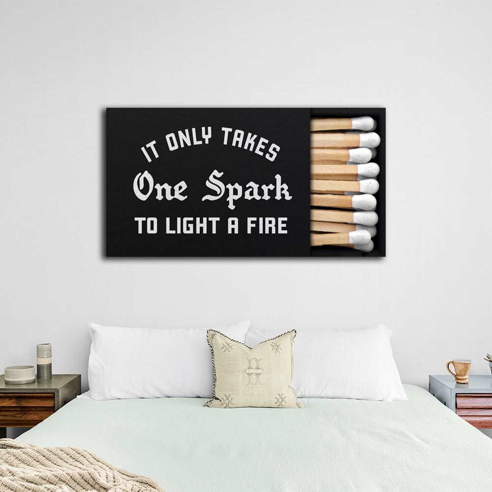 To motivate Matches white Motivational Canvas Wall Art Print