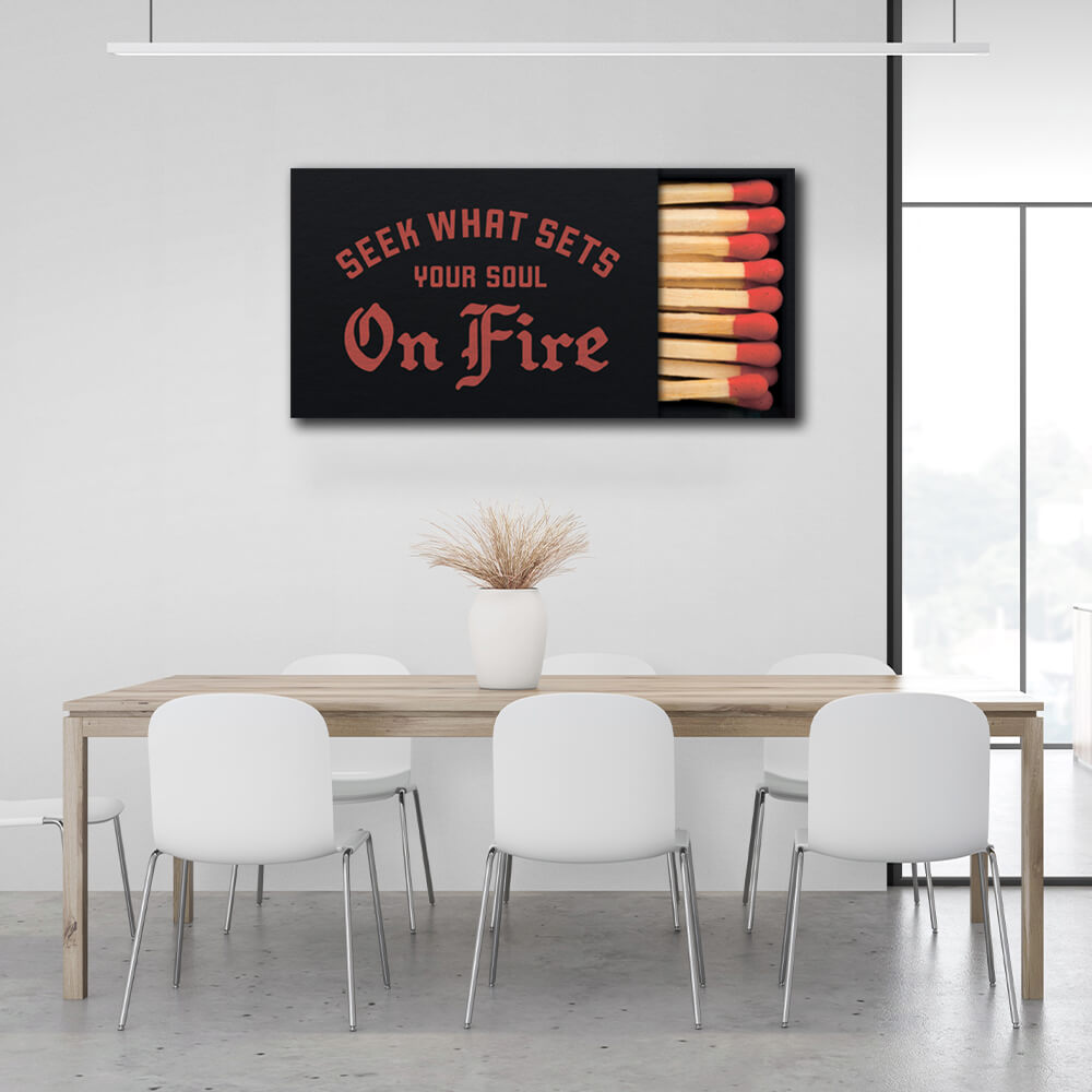 To motivate Matches red Motivational Canvas Wall Art Print