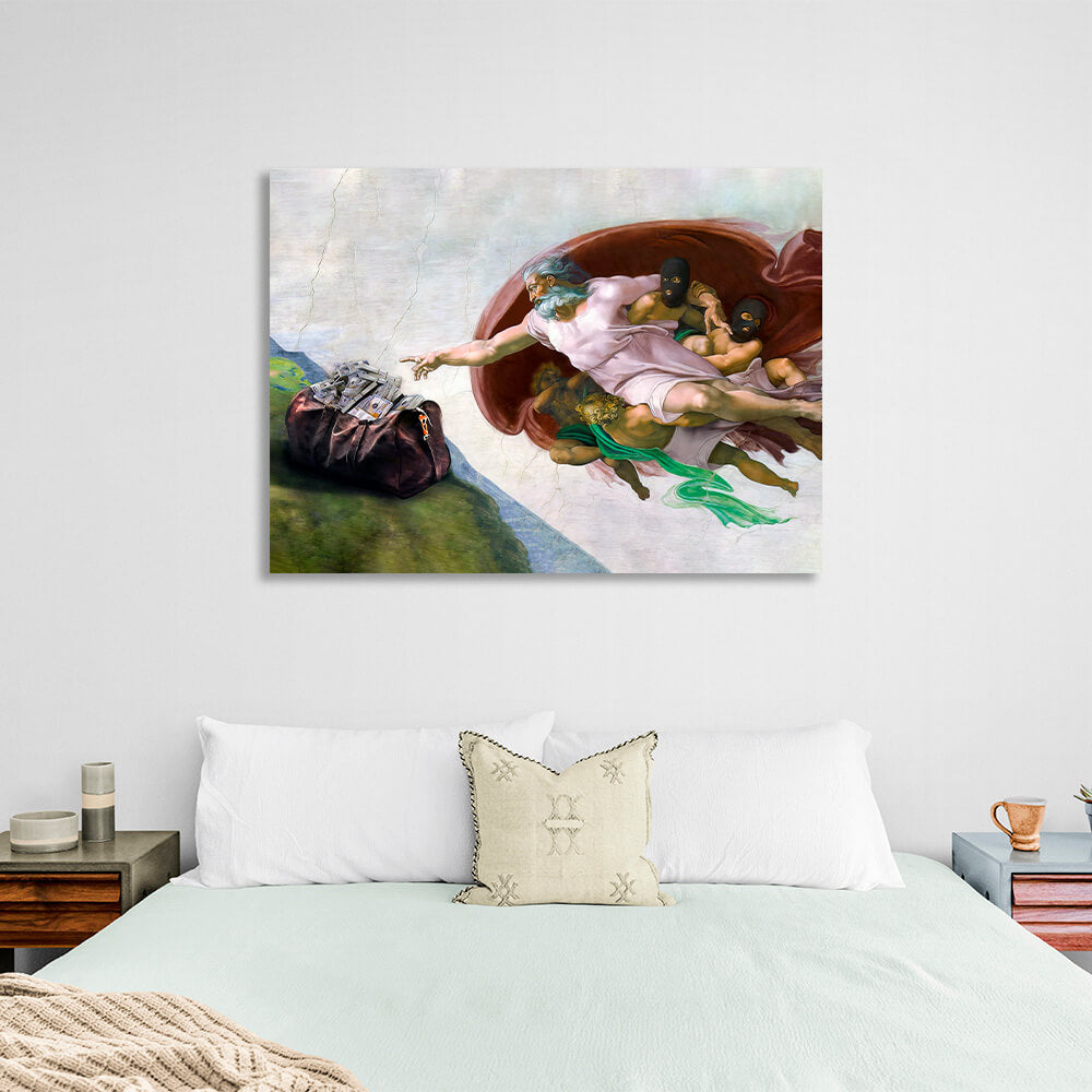 The creation of money Inspirational Canvas Wall Art Print