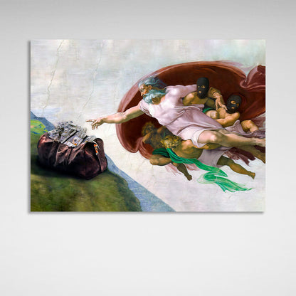 The creation of money Inspirational Canvas Wall Art Print