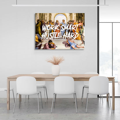 Philosophers Work smart hustle hard Motivational Canvas Wall Art Print