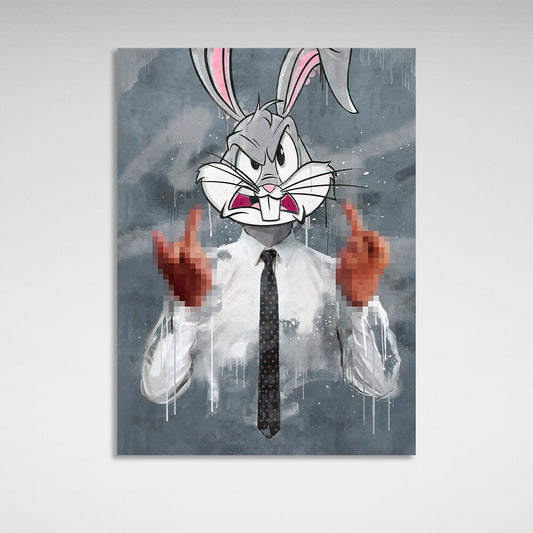 Bugs Bunny rabbit from the officeCanvas Wall Art Print