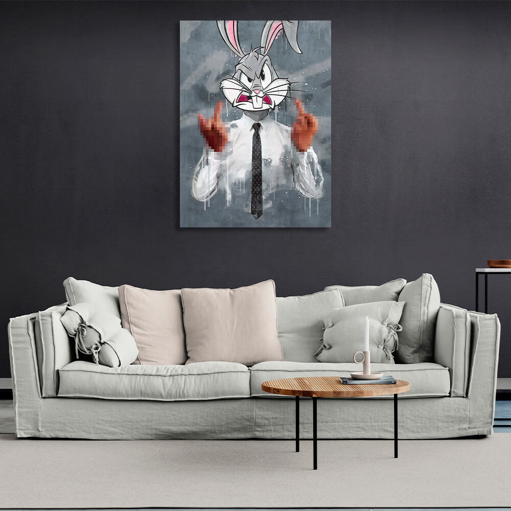 Bugs Bunny rabbit from the officeCanvas Wall Art Print