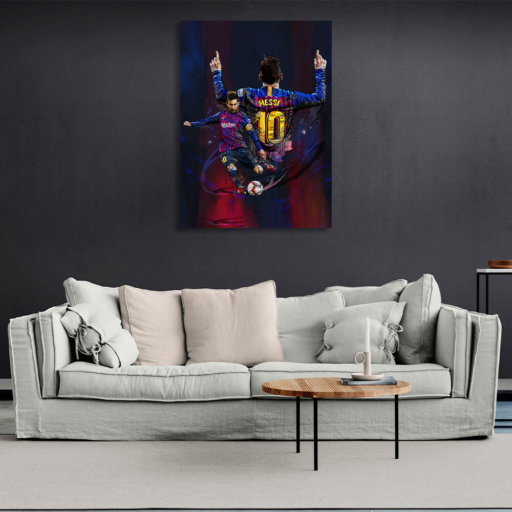 Footballer Lionel Messi Barcelona Canvas Wall Art Print