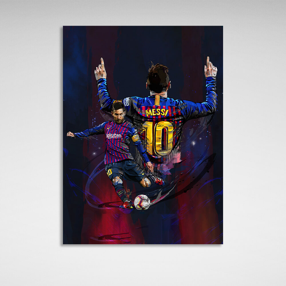 Footballer Lionel Messi Barcelona Canvas Wall Art Print