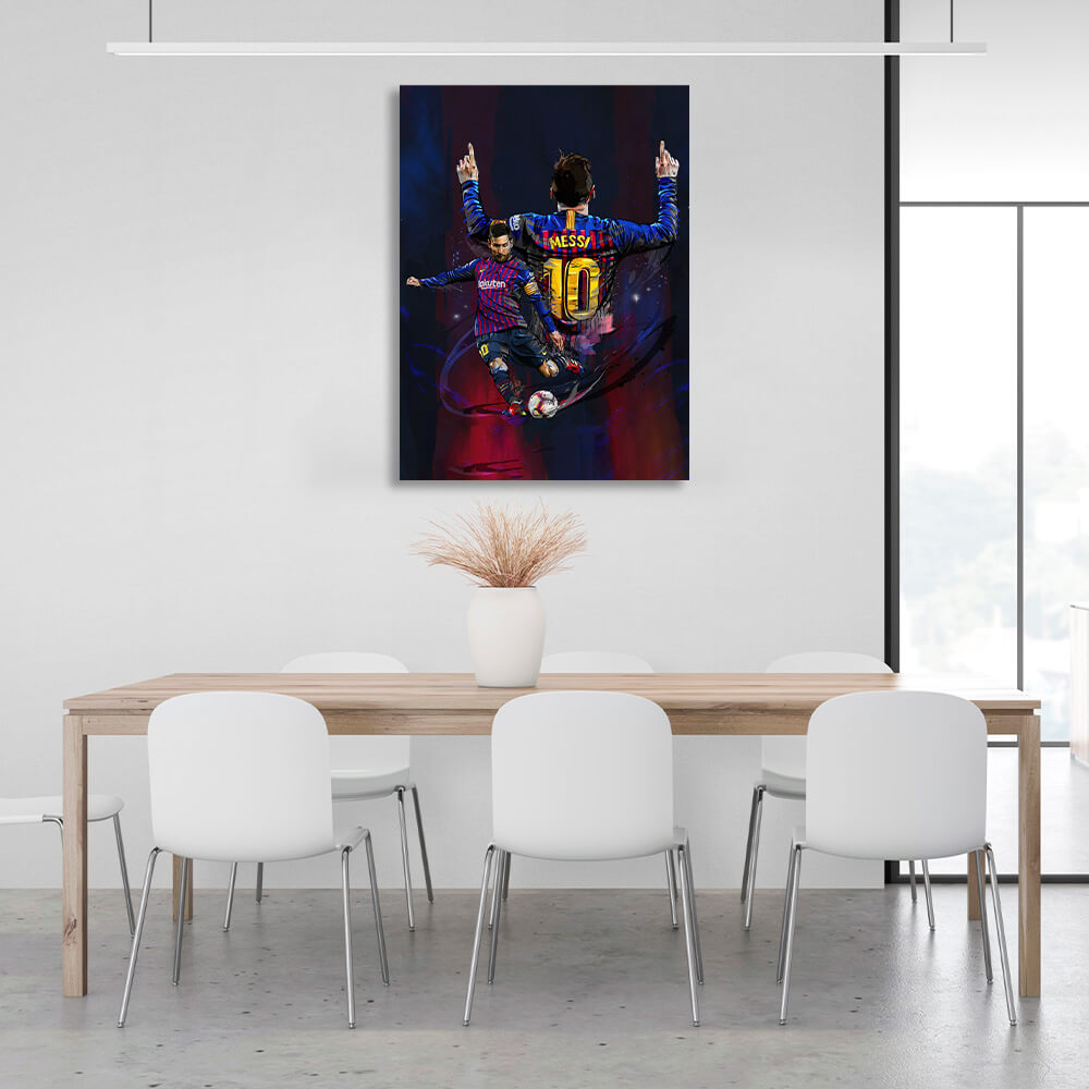 Footballer Lionel Messi Barcelona Canvas Wall Art Print