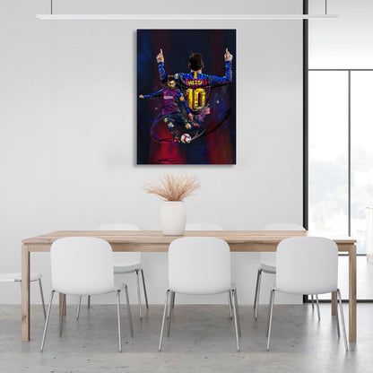 Footballer Lionel Messi Barcelona Canvas Wall Art Print