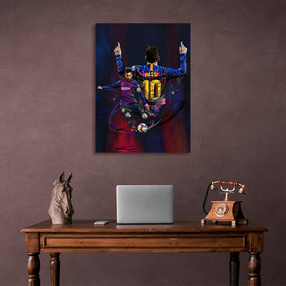 Footballer Lionel Messi Barcelona Canvas Wall Art Print