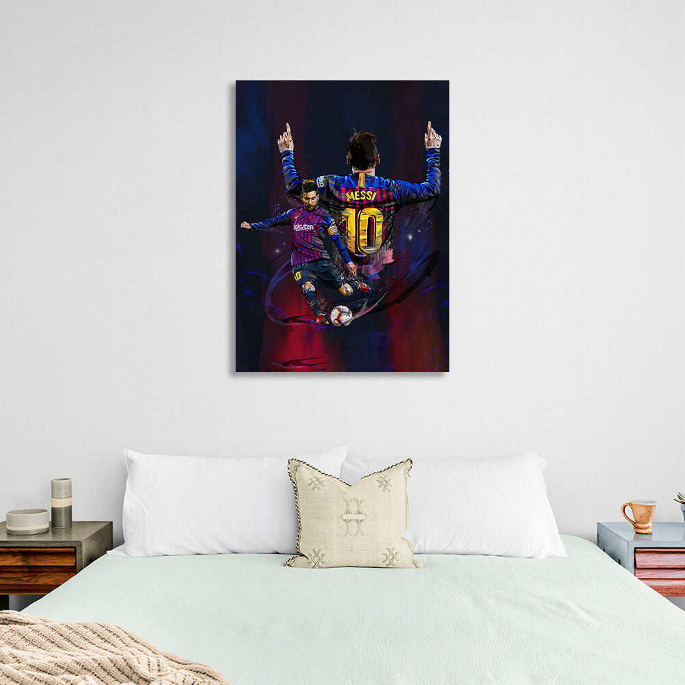 Footballer Lionel Messi Barcelona Canvas Wall Art Print