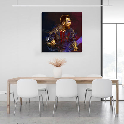 Barcelona soccer player Lionel Messi Canvas Wall Art Print