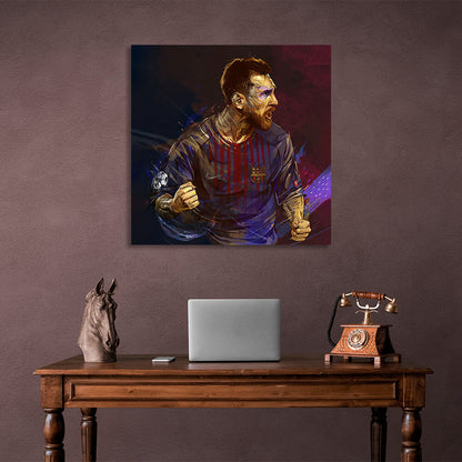 Barcelona soccer player Lionel Messi Canvas Wall Art Print