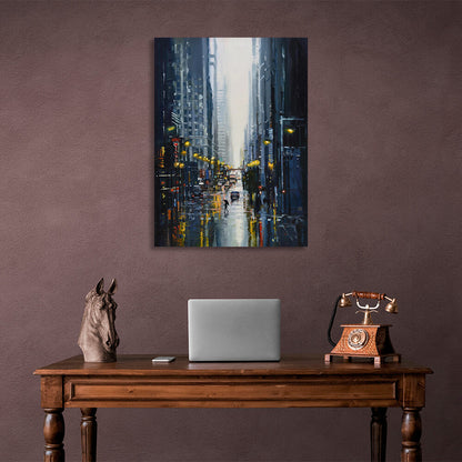 Rainy New York City Canvas Wall Art Print