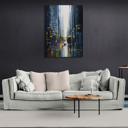 Rainy New York City Canvas Wall Art Print