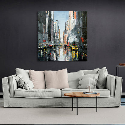 Rainy New York City 2 Canvas Wall Art Print