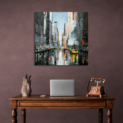 Rainy New York City 2 Canvas Wall Art Print