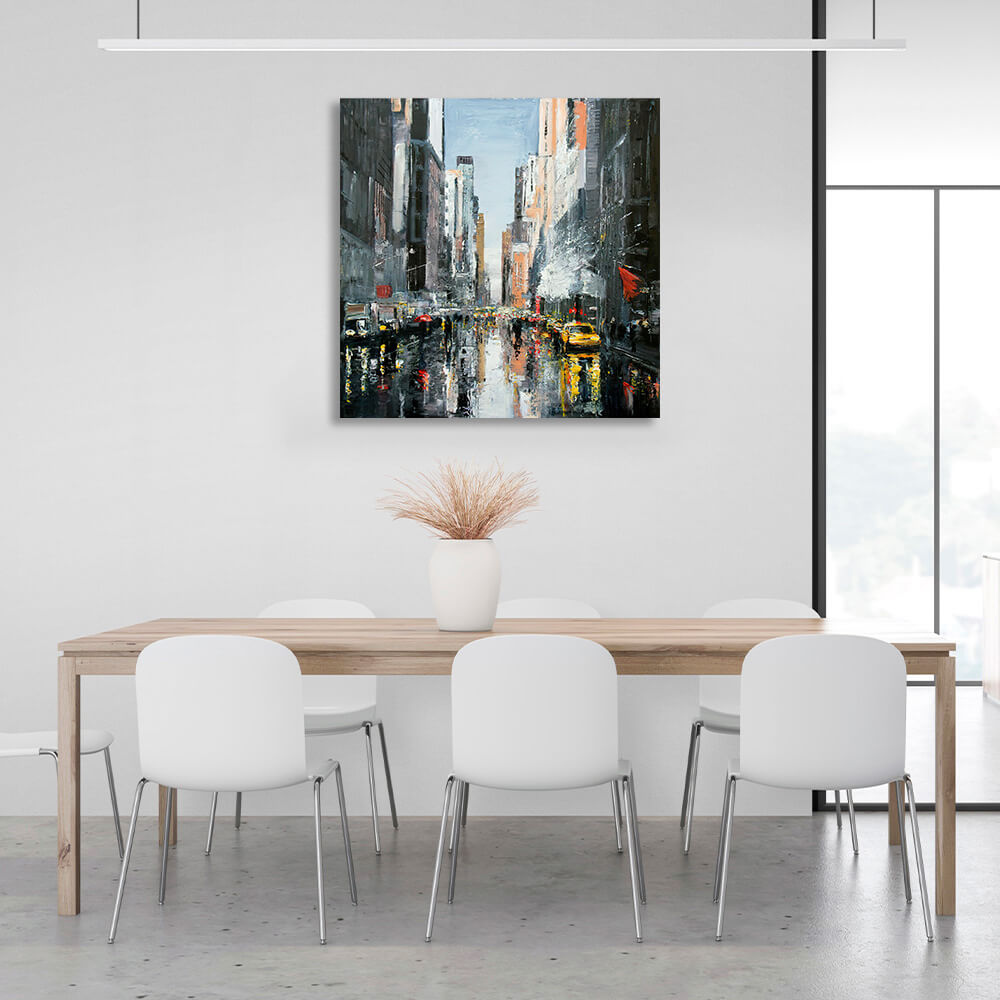 Rainy New York City 2 Canvas Wall Art Print